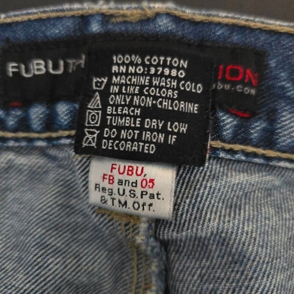 Vintage Fubu Carpenter Jeans Baggy Fit Denim Utility Pockets Blue Mens W36 XL34 - Picture 6 of 16